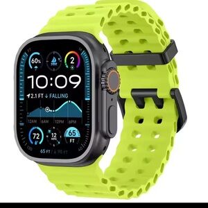 Apple watch Ultra 2, 3 Silicone Strap Green